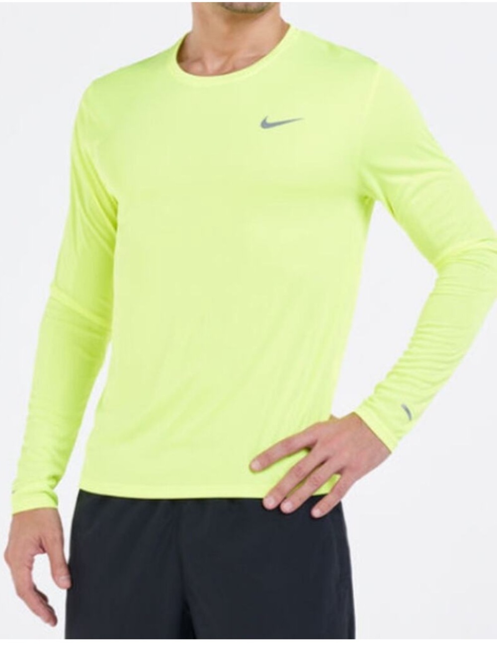 Nike DRI-FIT Men's Yellow Miler Running Top Size XL